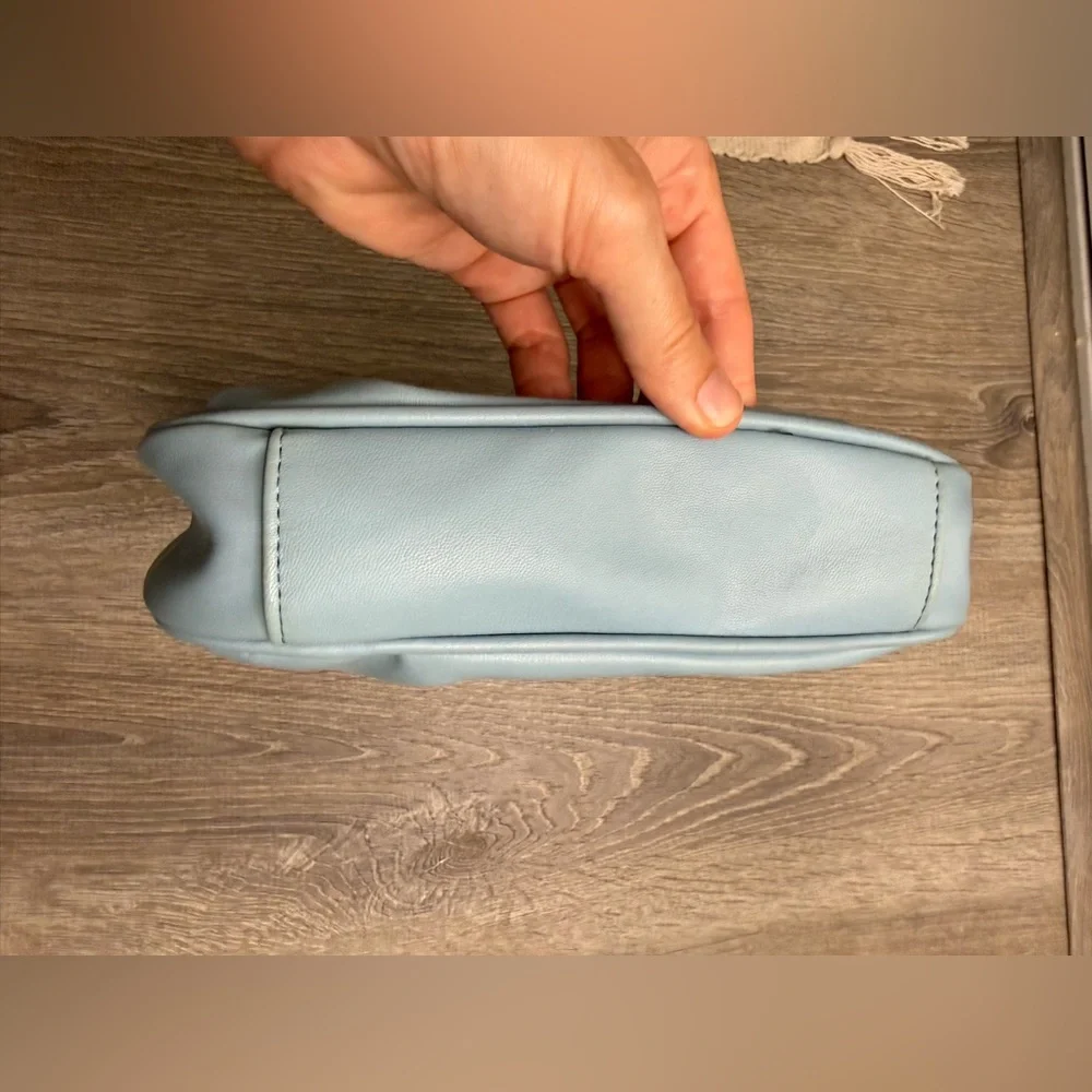 Olivia & Kate Light Blue Faux Leather Mini Shoulder Bag - Picture 8 of 10